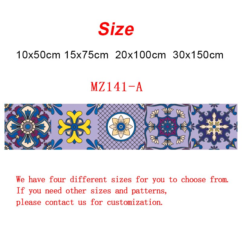 Lilla blomster ornament keramiske fliser veggklistremerke kjøkken garderobe skuff trapp dekorasjon tapet hjemmeinnredning kunst veggdekor: Mz141 a / 15 cmx 75 cmx 1pc