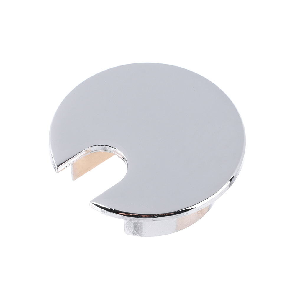 Cache-trou de fil de Table de bureau, œillet d&#39;ordinateur, sortie de câble de Table, bouchon anti-poussière, organisateur de fil, boîte de ligne, pince de câble: Shiny Chrome