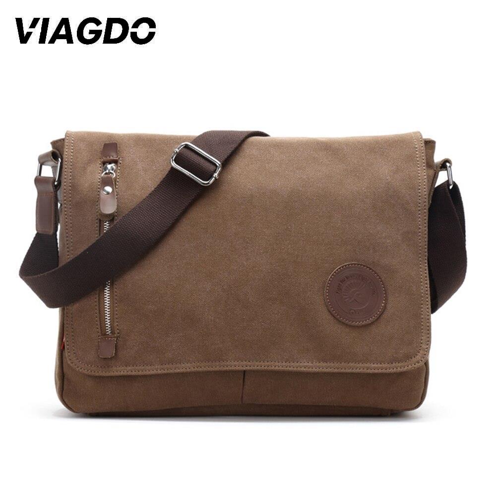 14 Inch Retro Casual Messenger Tassen Voor Mannen Schoudertas Canvas Crossbody Pack Kantoor Reistas Mannen tassen