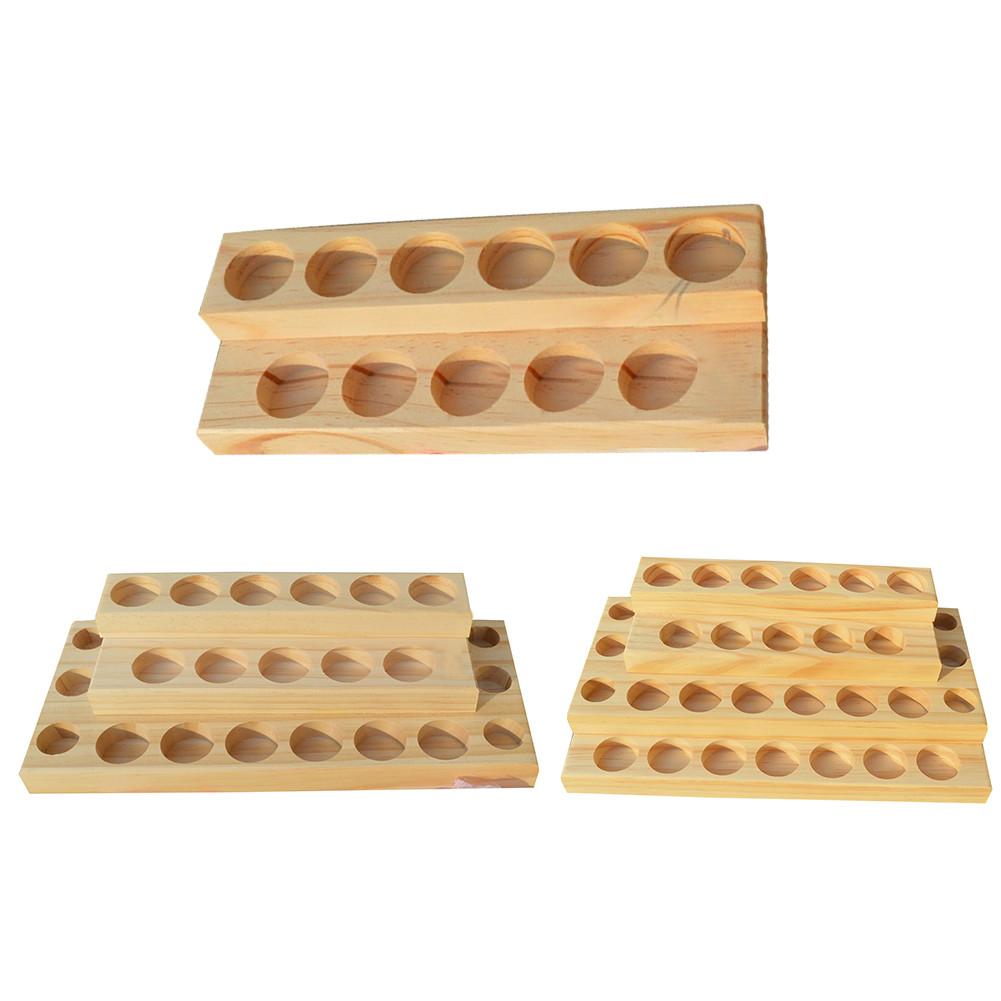 Natuurlijke houten aromatherapie parfum etherische olie display opbergrek houder voor 5-15ml flessen