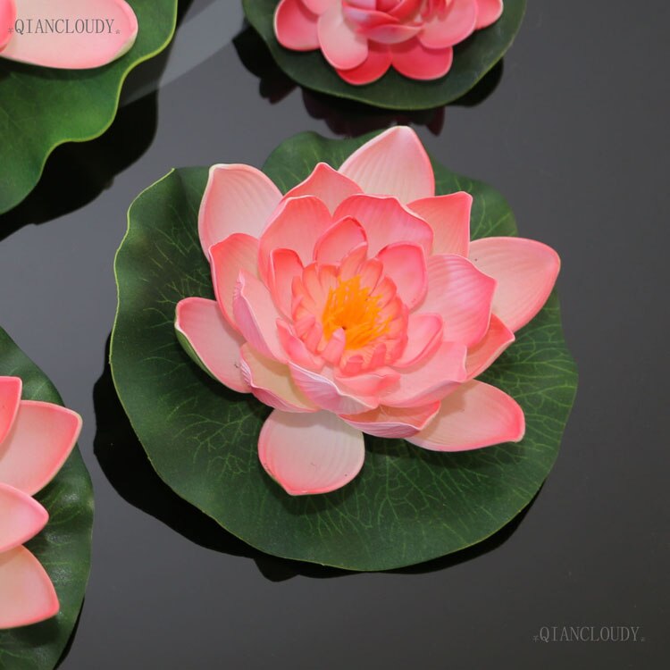 Kunstmatige Roze Lotus Bladeren bloemen Waterlelie Drijvende Zwembad vijver bloemen waterdichte huis tuin Planten Bruiloft decoratie D24: B83