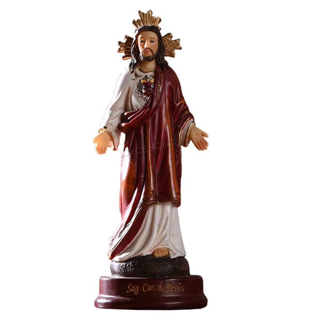 Décoration de Statue de jésus, Figurine de décoration catholique et chrétienne, ornement, souvenir,: 5x4.5x14cm