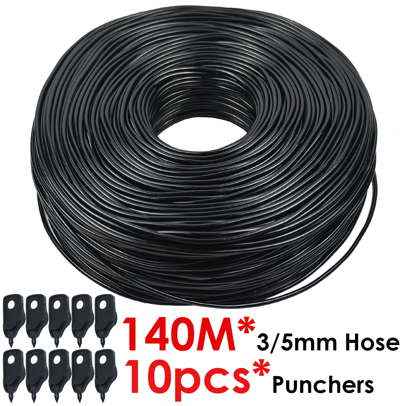 Sprycle 5-140M 3/5Mm Pvc Slang Micro Drip Irrigatie Systeem W/Puncher 1/8 ''tuin Tubing Pijp Pijl Druppelaar Planten Kas