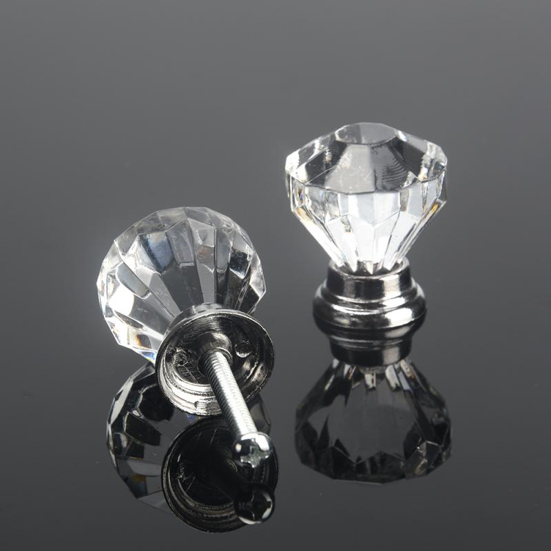 Praktische 12 teile/los Kristall Glas Tür Knöpfe Schublade Schrank Möbel Küche Griff Knopf #1207