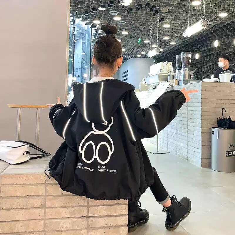Capispalla per bambina cappotto per bambini capispalla 2022 luminoso primavera autunno soprabito Top scuola all'aperto festa adolescenti taglie forti bambini