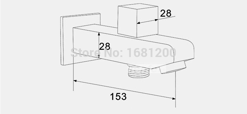 Solid Brass Water Outlet Spout Wall Mounted Tap Bath Shower Component With Diverter 2-way outlet tap HJ-7873