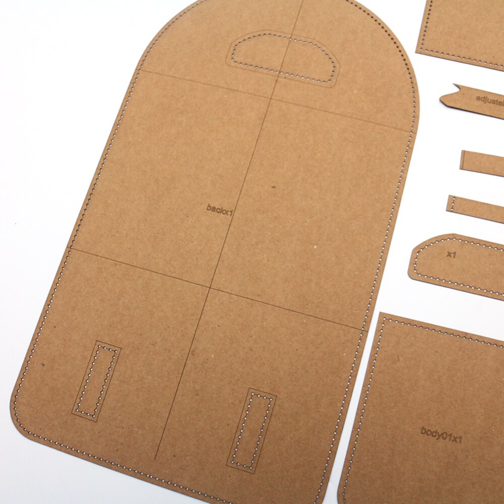 Diy nahka käsityö naisten reppu kraft ompelu malli malli 21.5 x 25 x 11.5cm