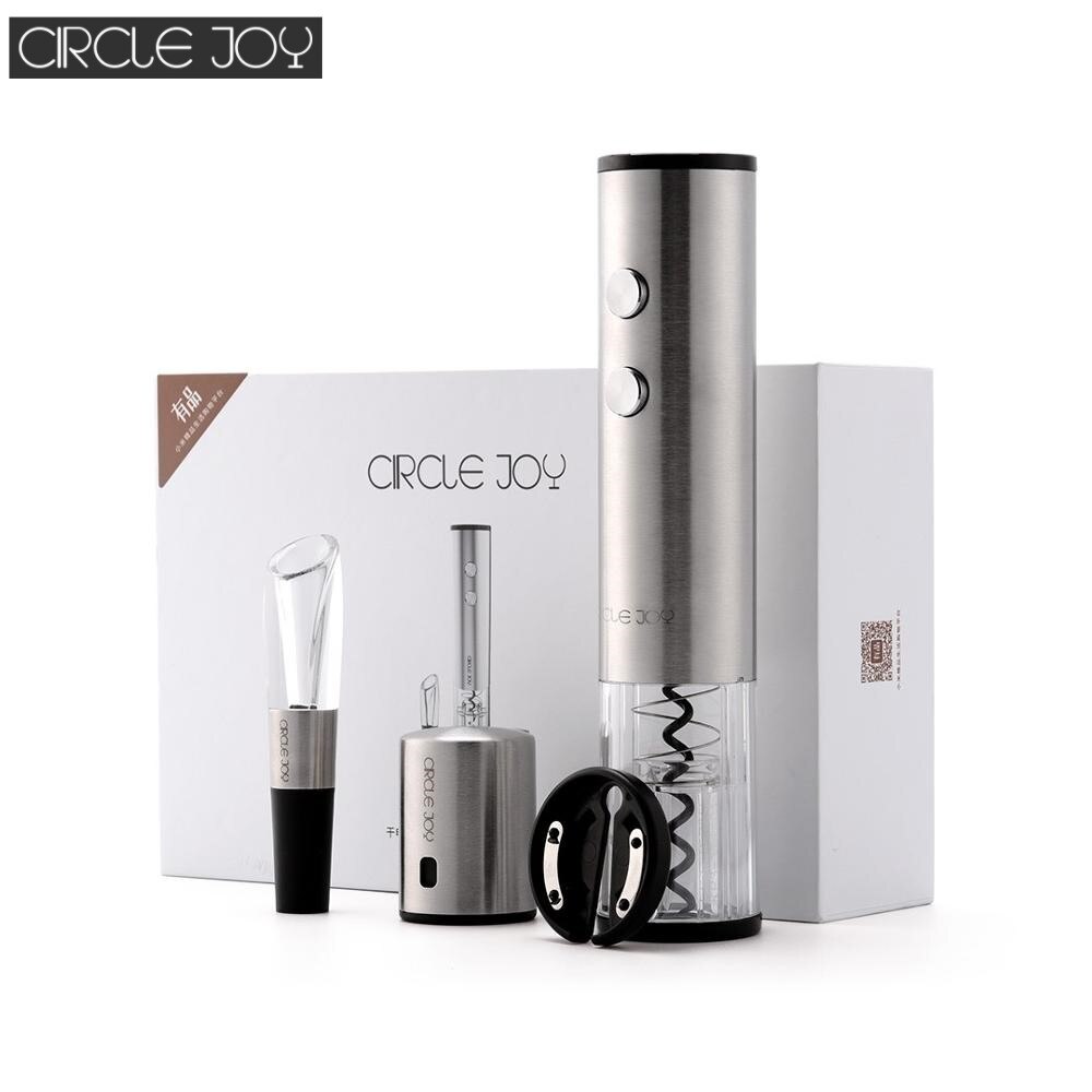 Youpin automatische wijnflesopener, elektrische kurkentrekker, snelle decanteerkaraf, rond, roestvrij staal, mini rode wijn, slimme wijnset: Default Title