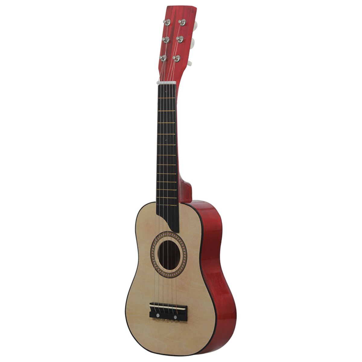 25 inch 6 String Wooden Acoustic Guitar Beginner Kids Musical Instrument with Carrying Bag Children Educational Musical: Camel