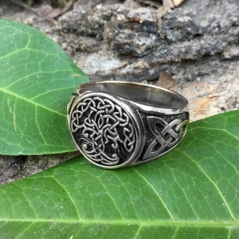 Viking Boom Van Leven Yggdrasil Keltische Ring Heren Rvs Nordic Amulet Sieraden