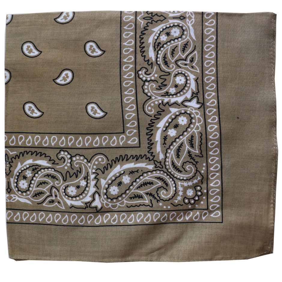 Winfox hofte hopp punk bomull svart hvit marine rød paisley bandana hodeplagg skjerf til herre dame: kaki