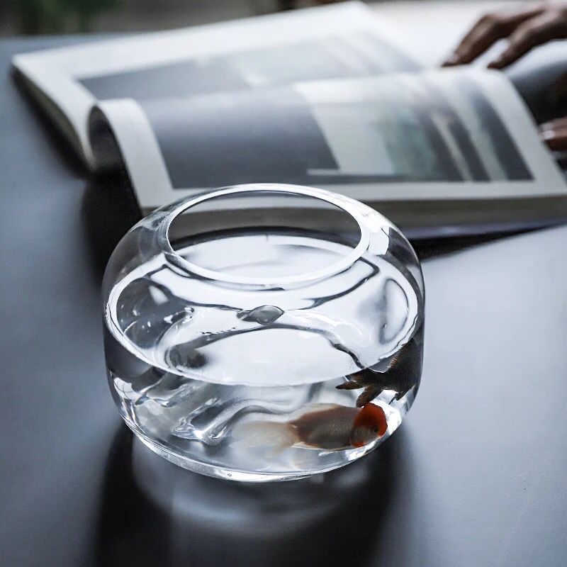 Transparent glass aquarium Mini Aquarium glass geometric terrarium mini Glass container aquarium decoration fish aquarium tank