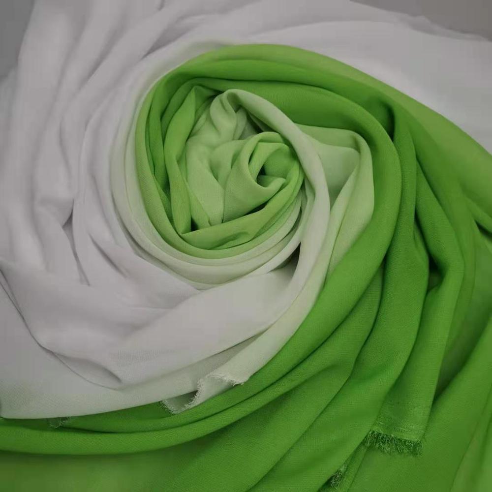 Ombre 100d chiffon stof blødt farvet dans cosplay kjole åndbar flydende diy symateriale