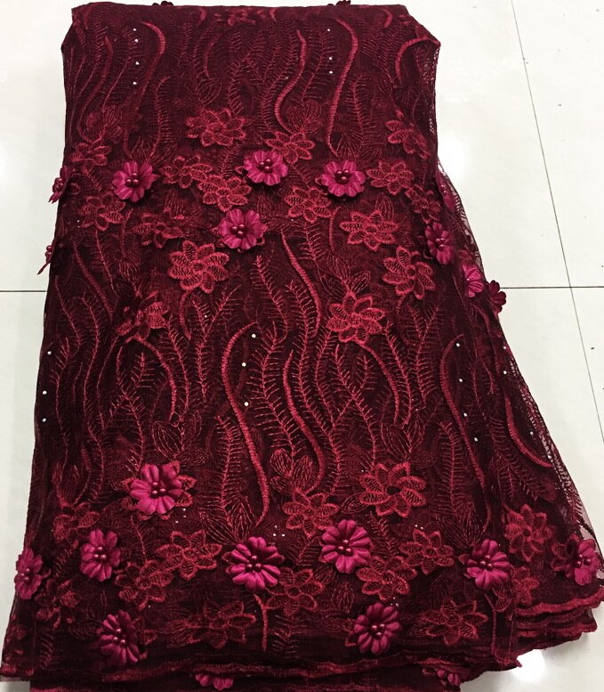 African Laces Fabrics Embroidered Nigerian Guipure French Cord Lace Fabric High Rose African French Net Lace Fabric