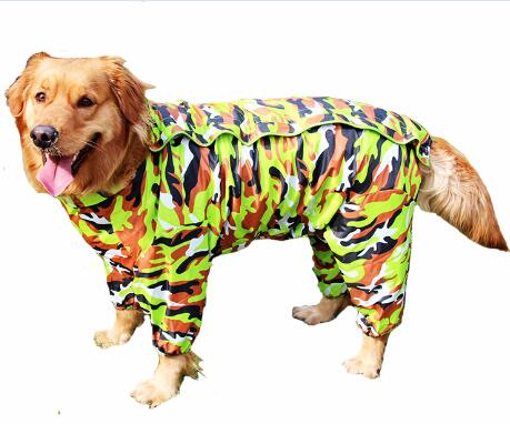 Rood Groen Camouflage Grote Hond Regenjas Waterdichte Regen Jassen Jas Kleding Apparel Labrador Golden Retreiver Samojeed: green / S     22
