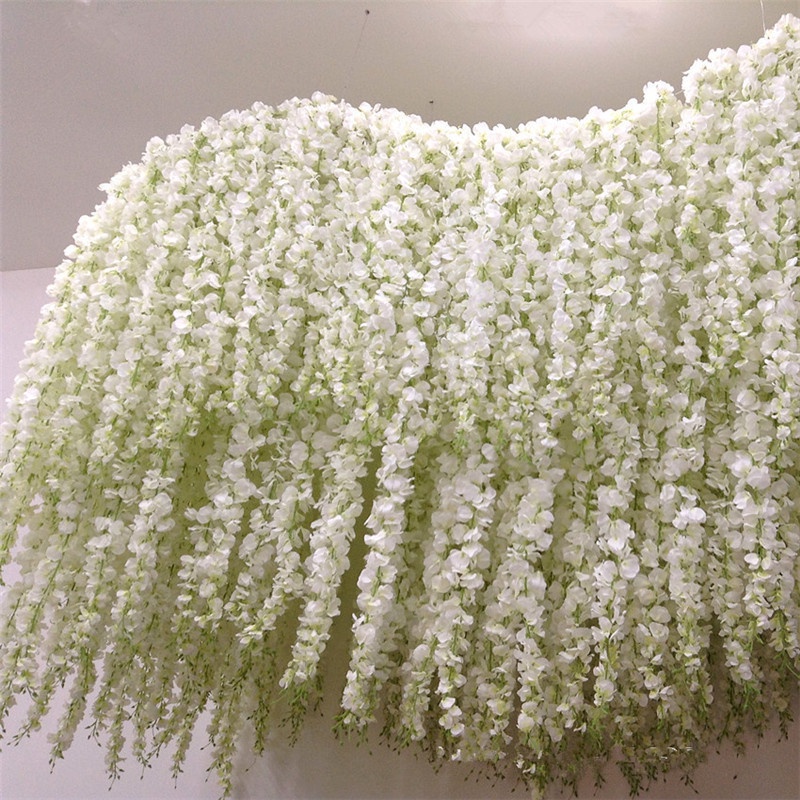 10 STKS Kunstmatige Blauweregen Bloemen Wijnstok 29 Inch Lange Tailing Zijden Bloem Snaren voor Muur Opknoping Bruiloft Boog Party Home Decor