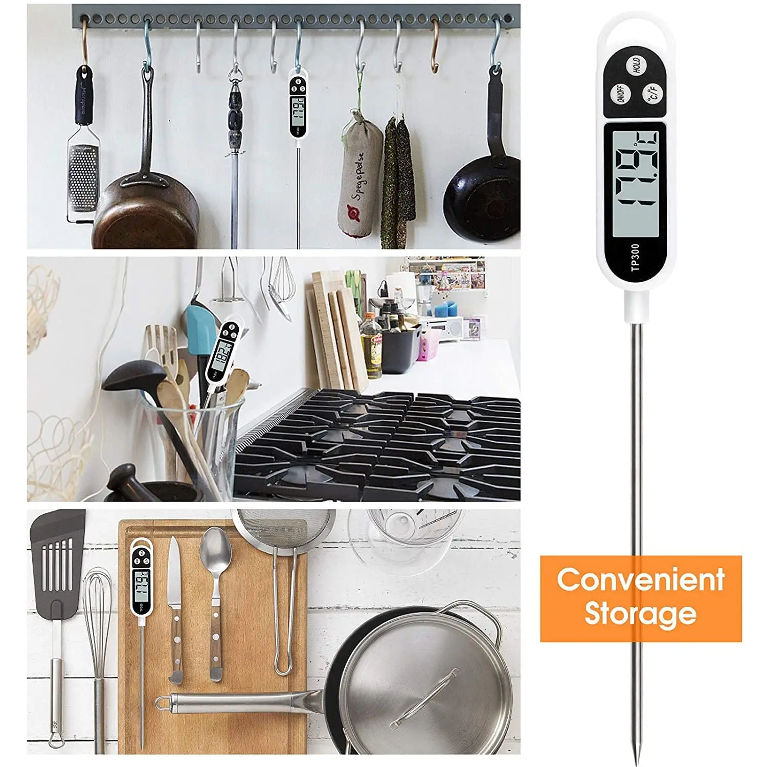Therye.com en acier inoxydable pour aliments ménagers, type de sonde, température du lait, cuisson des aliments