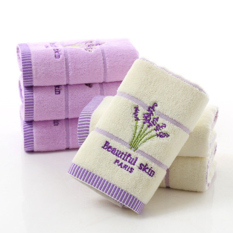34*75cm Stickerei Romantische Lavendel Handtücher Baumwolle Strand Handtuch Waschlappen Für die pool Servietten Küche Handtuch Toalha De banho
