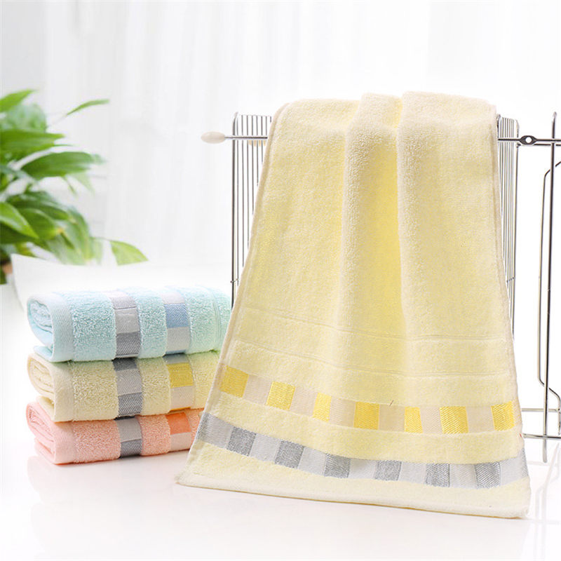 Baumwolle Handtuch Einfarbig Große Dicke Bad Handtuch Bad Hand Gesicht Dusche Handtücher Home Hotel Für Erwachsene: Gelb