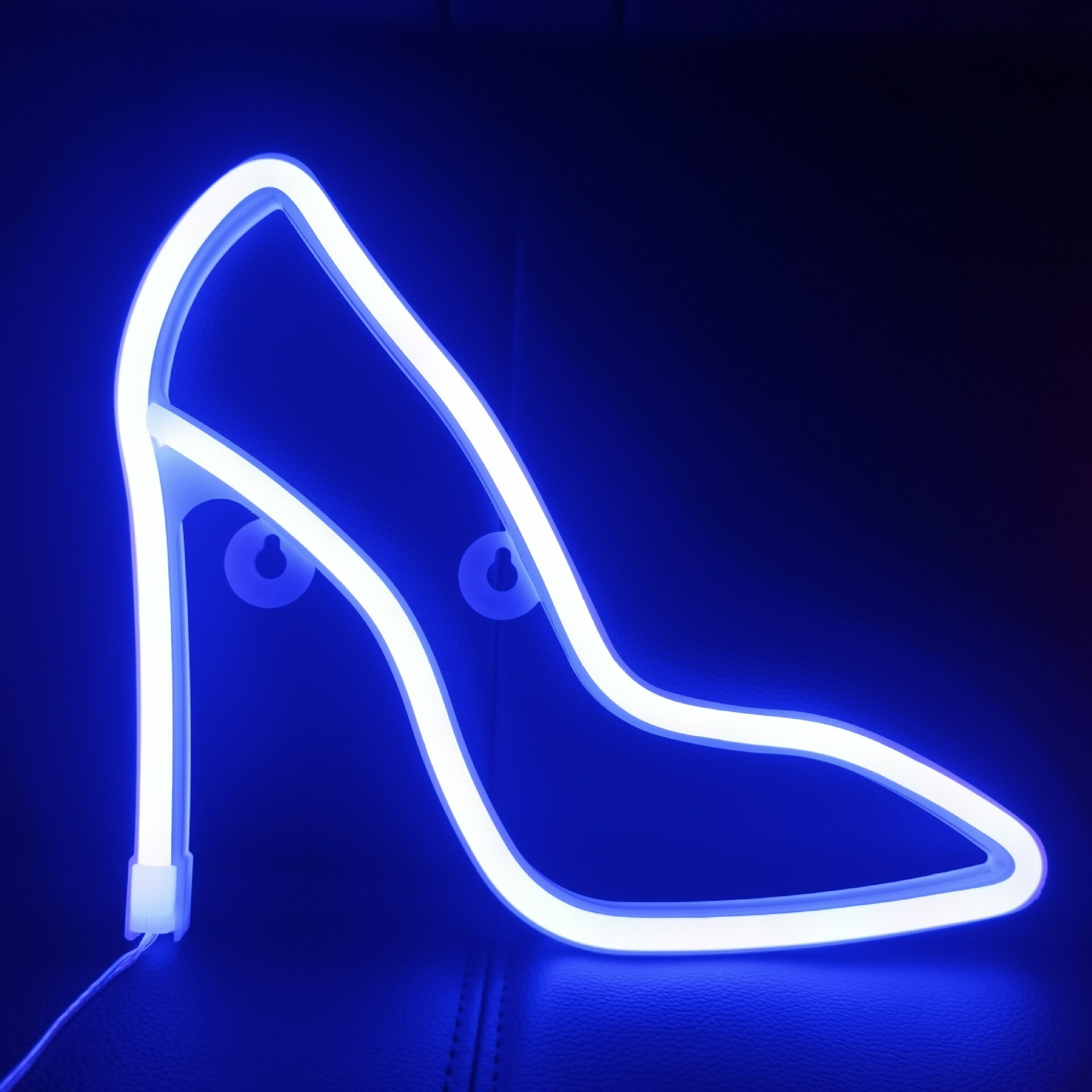 sole neon luce portato scarpe col tacco luci per insegne al neon lampada da parete con alimentazione a batteria USB per telecamera lampade da parete per la casa decorazioni per matrimoni: Shoes blu