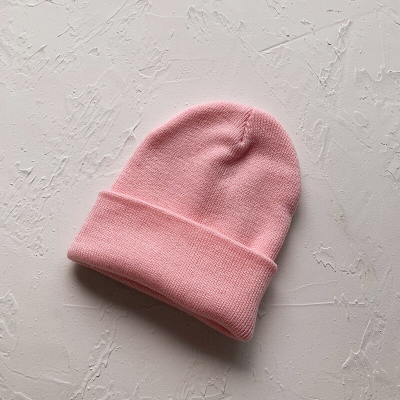 Stickad mössa för barn 1-8 år barn-vinter-varm mössa bebis pojkar huva barn muts bebis mössa шапка зимняя детская: Rosa