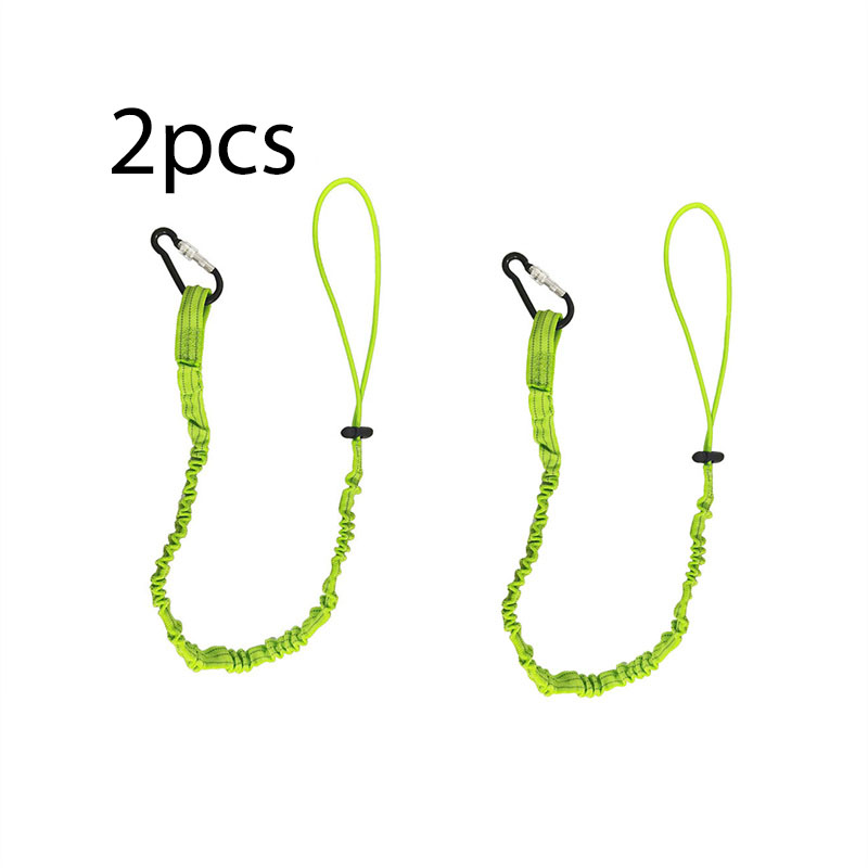 Cordón de herramienta de cuerda elástica de seguridad con mosquetón, trabajo de escalada, cuerda de seguridad anticaída, accesorios de escalada para trabajo aéreo: YELLOW