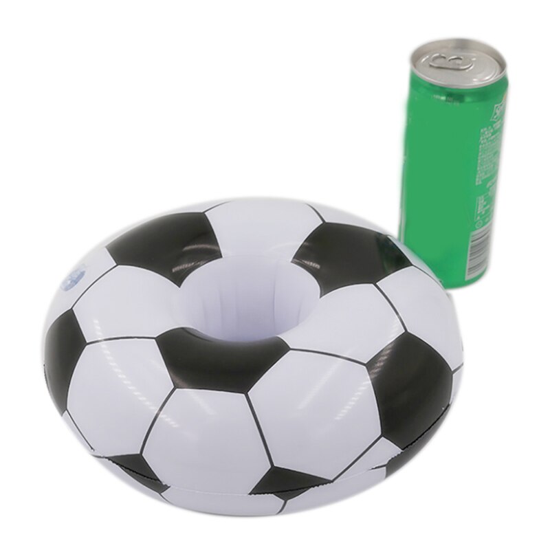 1 pieza de posavasos inflables de fútbol para piscina flotador posavasos de copa de bebida de cola para piscina de playa