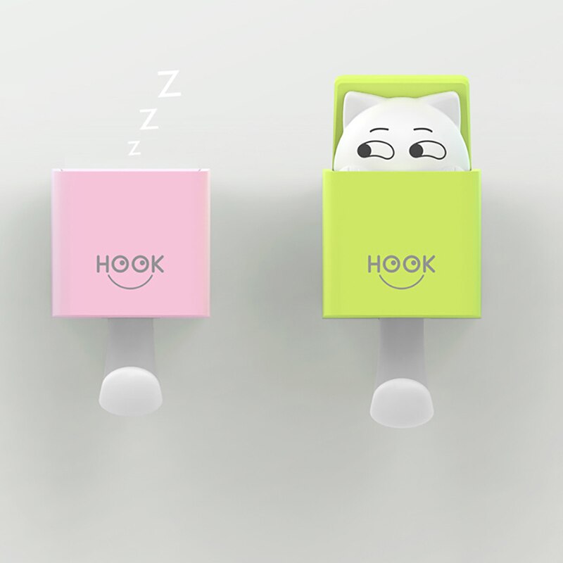 1PCS Cute Cat Gravity Sensor Hook Cute Cat Wall Hook Bathroom Towel Hook Can Be Used For Kitchen Wall Hook