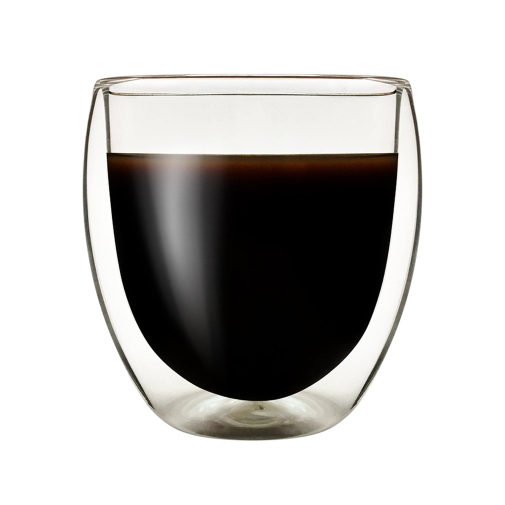 250ML Heat Resistant Double Wall Glass Cup Tea Drink Cup Handmade Insulated Clear Glass Transparent Egg Shape Water Glass