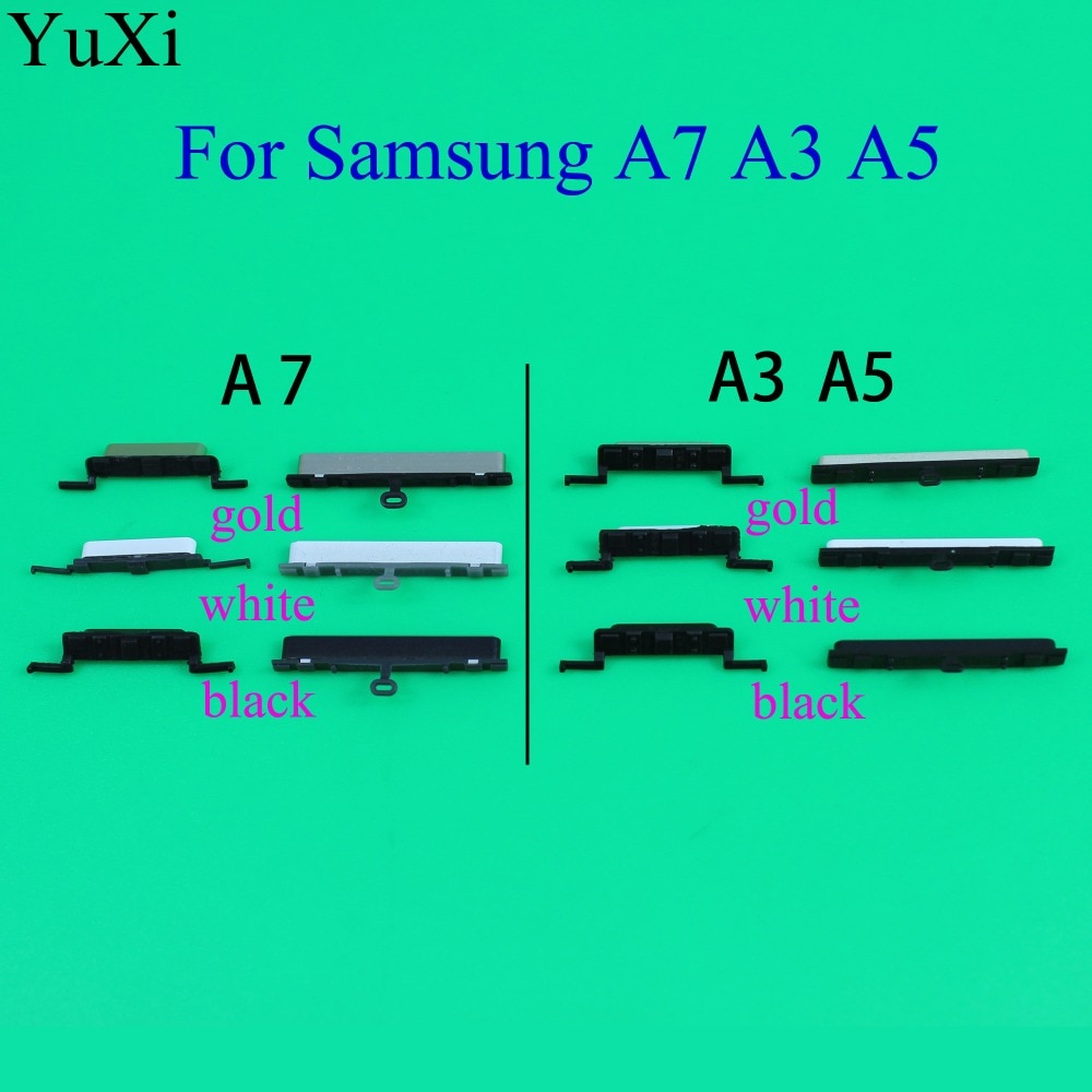 YuXi Voor Samsung Galaxy A3 A7 A5 SM-A500 A5000 A500F Wit/Zwart/goud Kleur Power En Volume Knop Side sleutel