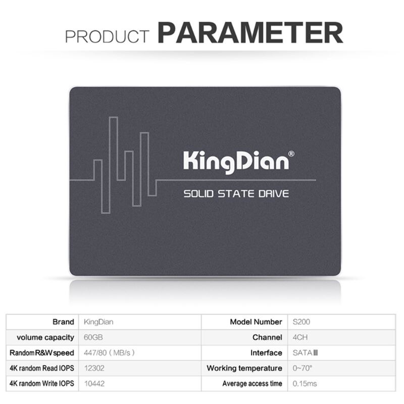 Plastic 2.5 "Interne Desktop Hard Drive Disc High Speed Solid State Drive SATA3 Computer Ssd