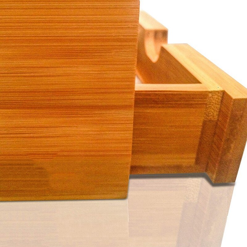 Tea Box Natural Chest with Clear Hinged Lid, 8 Storage Sections with Expandable Drawer