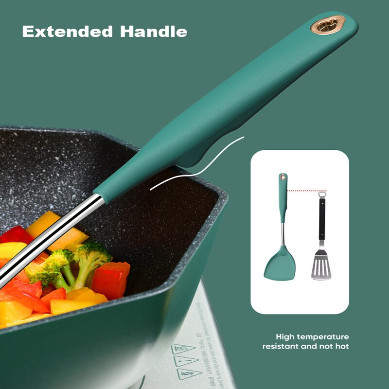 Nordic Silicone Spatula Set Cooking Utensil Set Heat-Resistant BPA-Free Eggs Pancakes Non-stick Cookware Kitchen Gadget Sets
