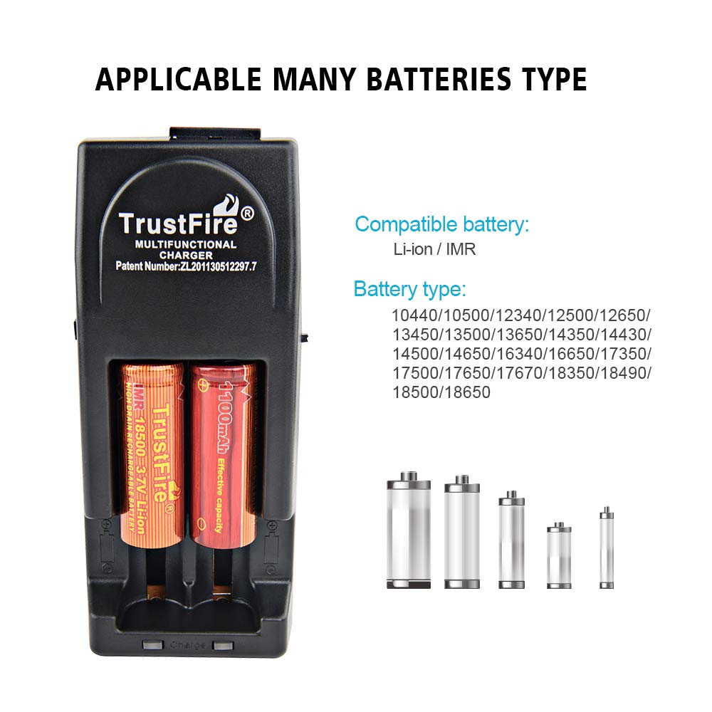 TrustFire TR-001 18650 Battery Charger Universial Charger 2 Slots for Li-ion IMR LiFePO4 10440 14500 16340 18350 18500 Batteries