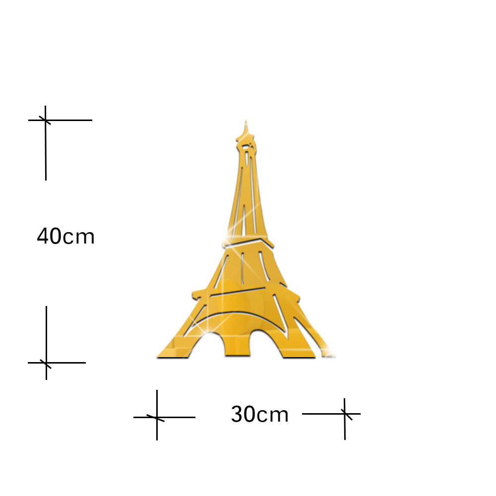 Acryl spiegel diy kunst muurdecoratie stickers woonkamer decor grote 3d toren diy muurschildering achtergrond moderne kantoordecoratie cms 08