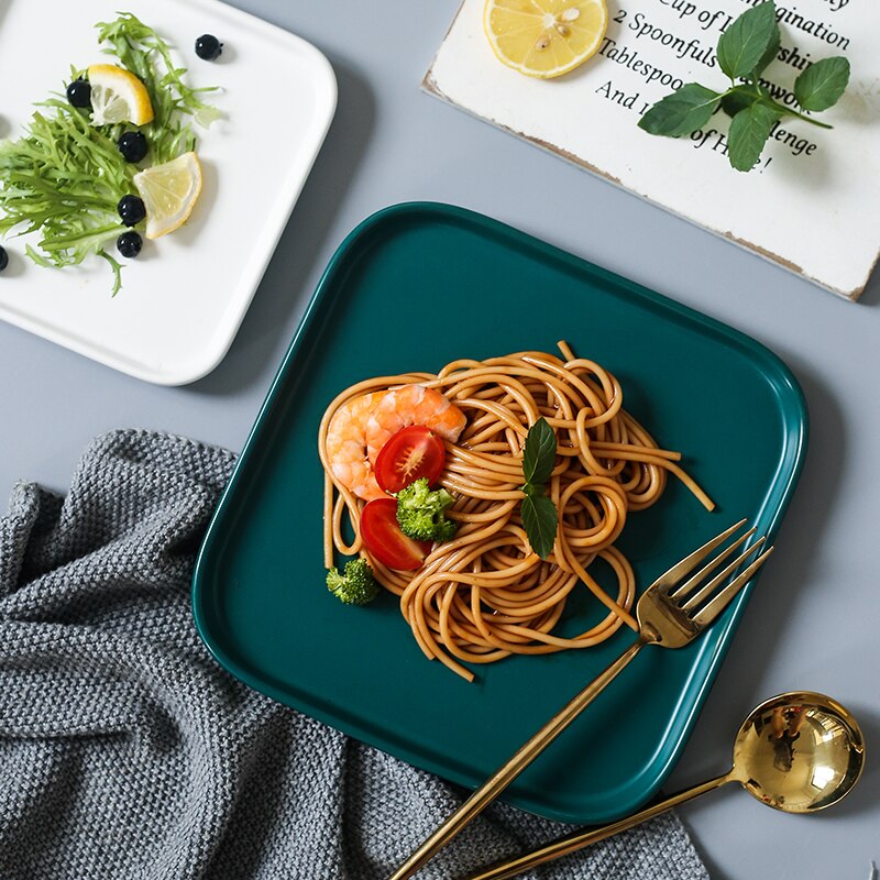 Ceramic Plate Nordic Style Dinner Plate Household Steak Tableware Dish For Breakfast Tray