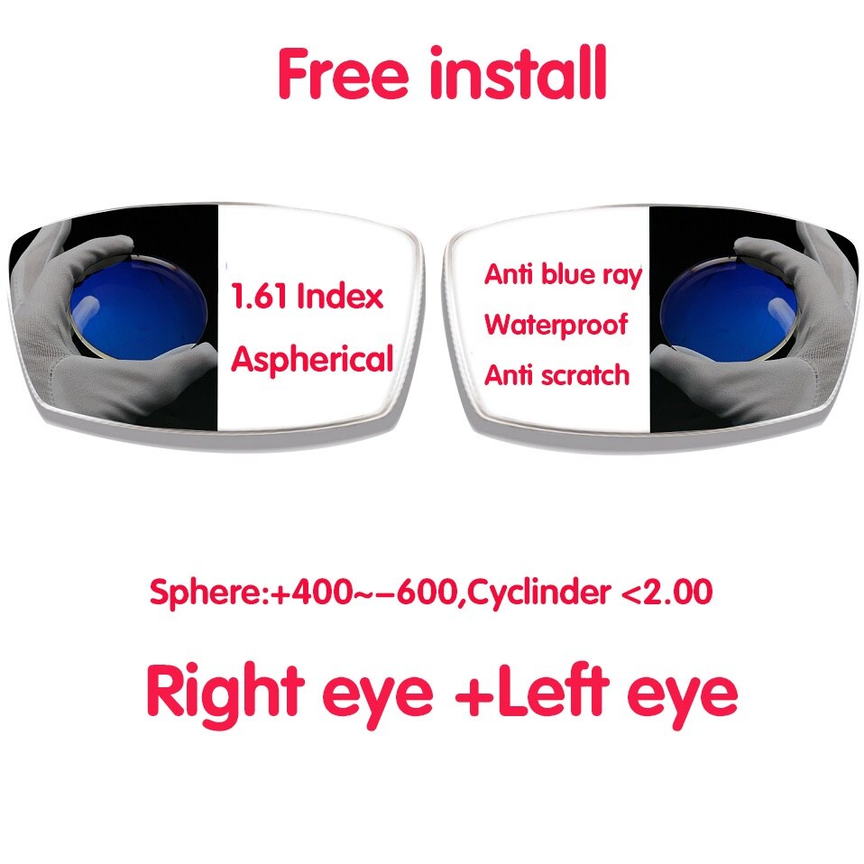 1.56 Index Glasses Lens 1.61 Anti Blue Light Ray Glasses Resin Lenses 1.67 1.74 Ultra-thin Reading Myopia Eyewear Optical: 1.61 one pair