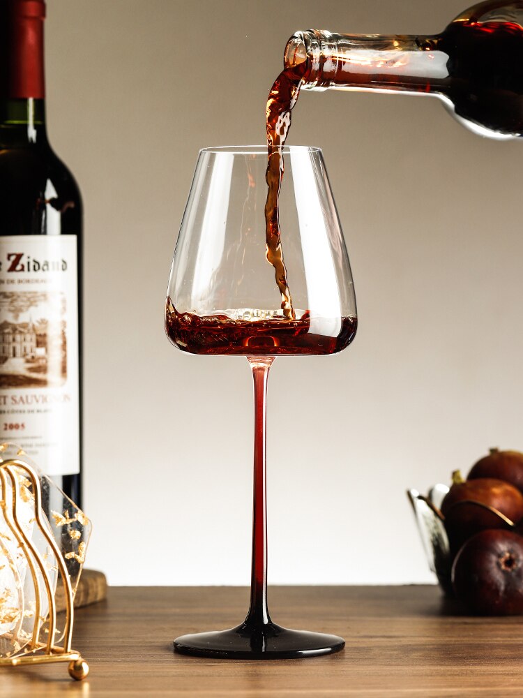 Lead-Free Crystal Wine Glass Red Black Base Goblet Home Drinkware Party Bar Beer Wine Glass Water Cup Drinkware Personality Cup