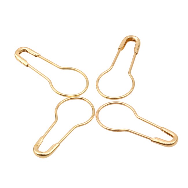 Épingles en forme de poire en acier, vêtement gourde épingle de sûreté Hangtag joint métal noir or argent couleur bricolage outils de couture accessoire: Gold