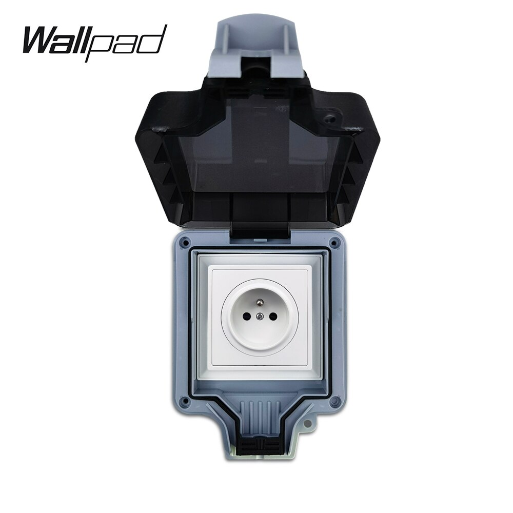Wallpad Waterproof French Socket IP66 Weatherproof Box For Outdoor or Bathroom Usage: Box with EU socket