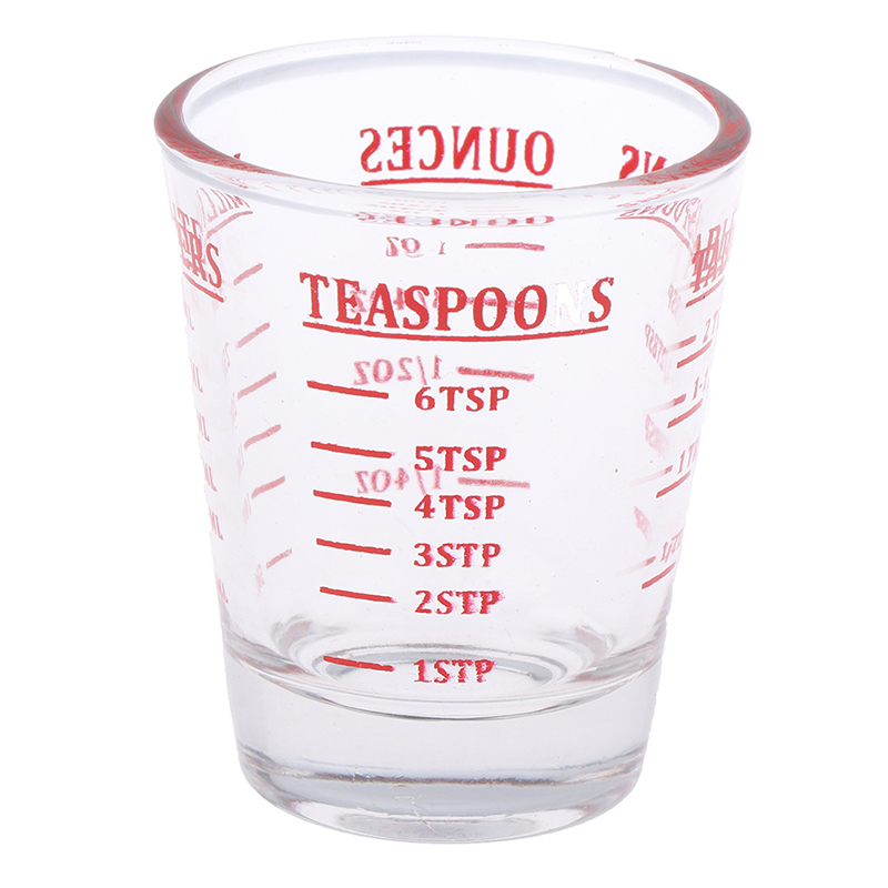 Verre gradué épais de 45ML, tasse à mesurer once, verres à Shot, cuisine, maison, fournitures,: Rouge