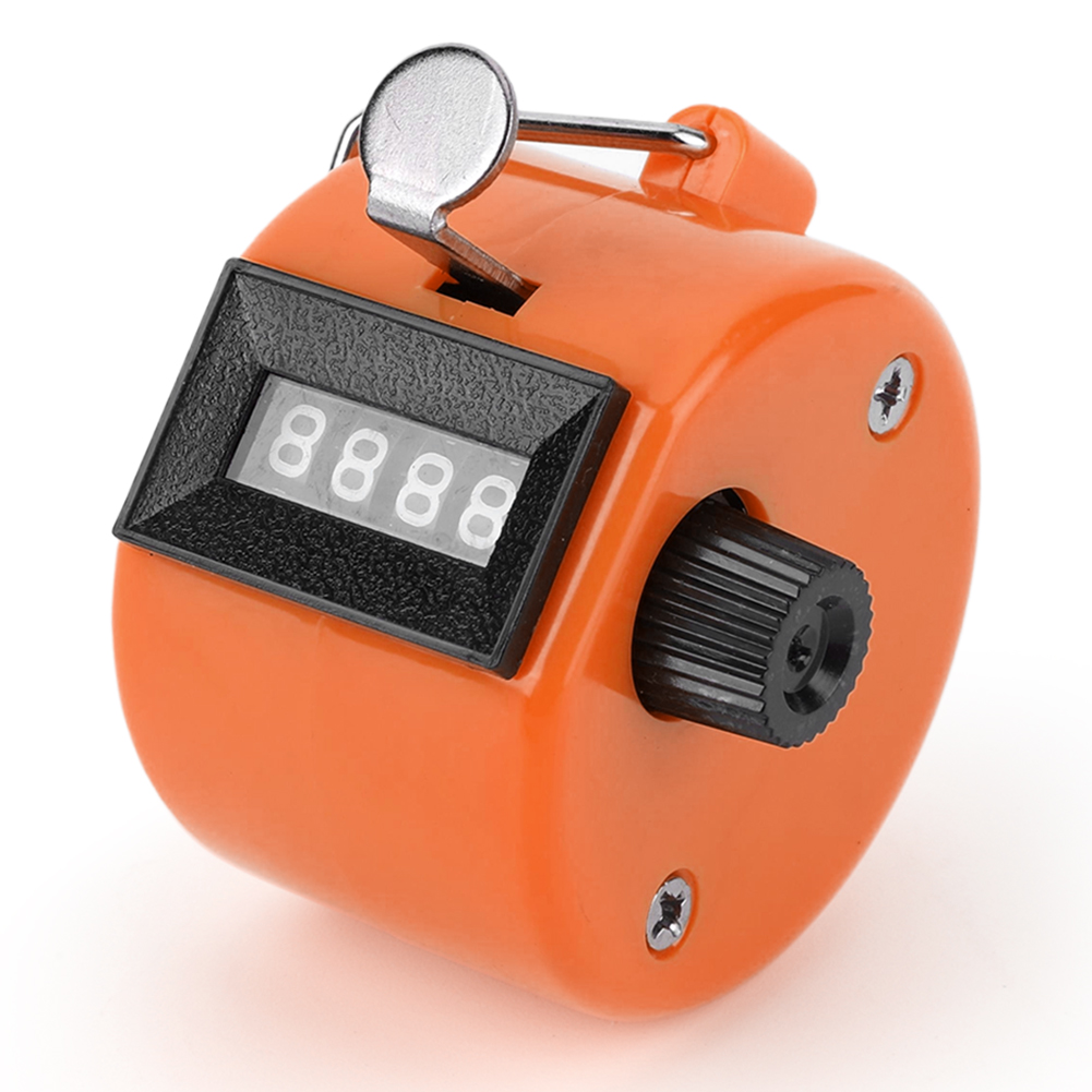 4-Digit Number Count Clicker Counter Number Counter Golf Counter for Counting Knitting Coaching Golf Fishing: Orange
