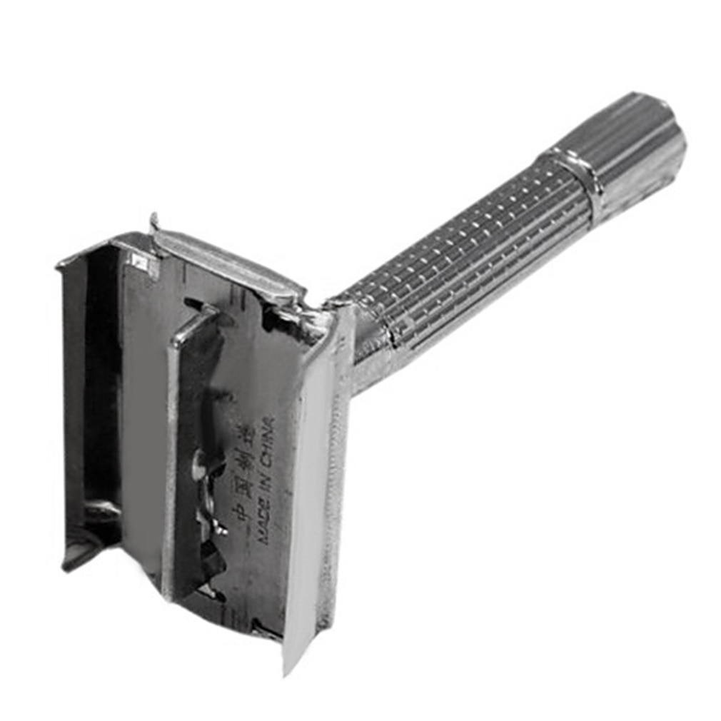 Men'S Traditional Double-Edge Blade Safety Razor Hair Beard Silver Manual Shaver