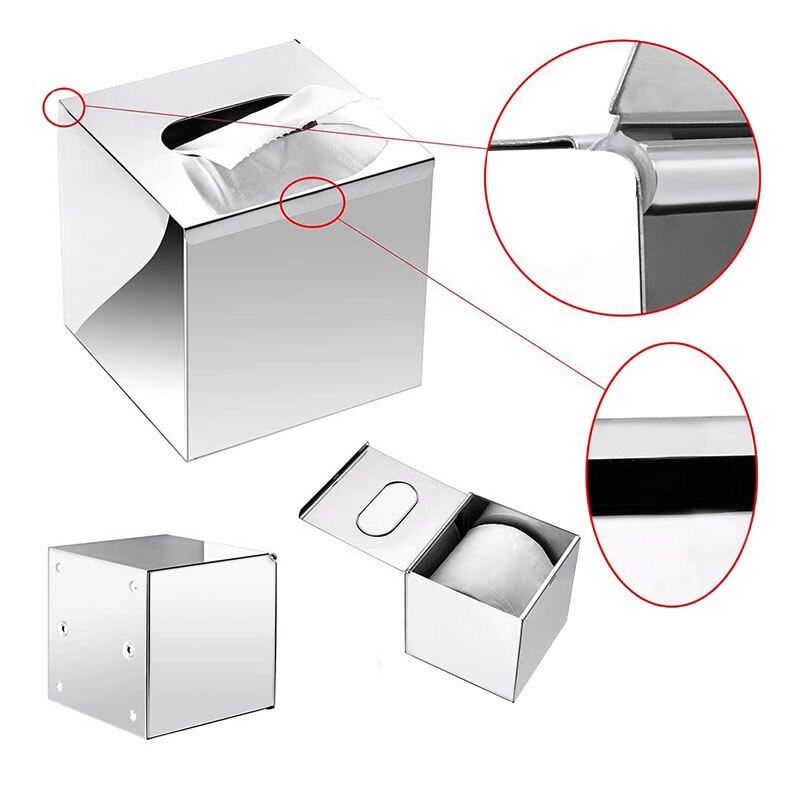 Rvs aanrechtblad papier vierkante bureau tissue doos homestay vierkante tissue papier doekjes hand doos