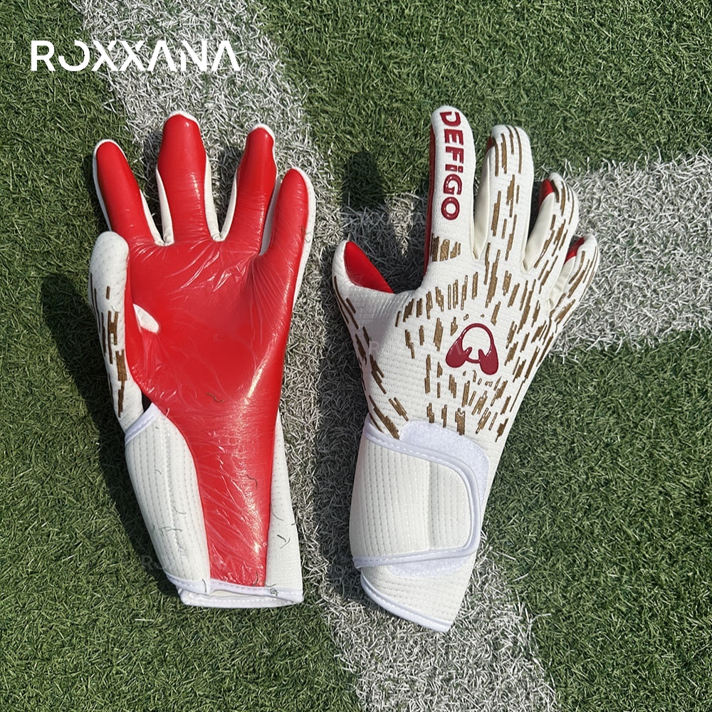 Roxxana high målvaktshandskar är halkfria, slitstarka, andningsbara och lämpliga för fotbollsmatcher för vuxna och ungdomar.