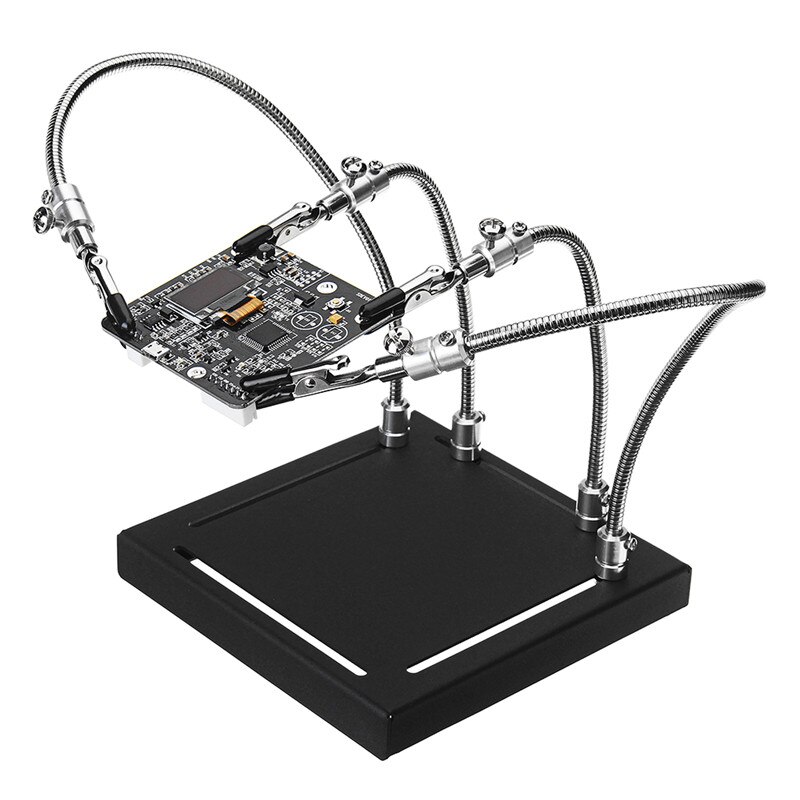 YP-001 Metal Base Universal 4 Flexible Arms Soldering Station PCB Fixture Helping Hands Four Hand Upgraded Version