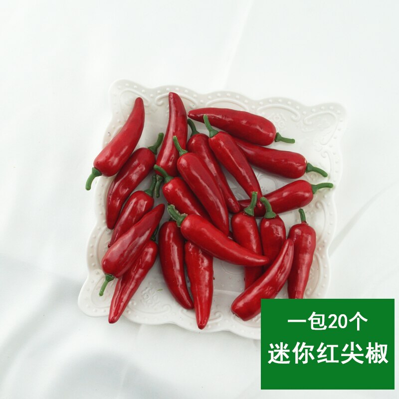 20 Stks/partij Simulatie Vruchten Mini Fruit Groenten Modellen School Diy Handgemaakte Rekwisieten Kleuterschool Aids Home Decoratie: Mini Red pepper