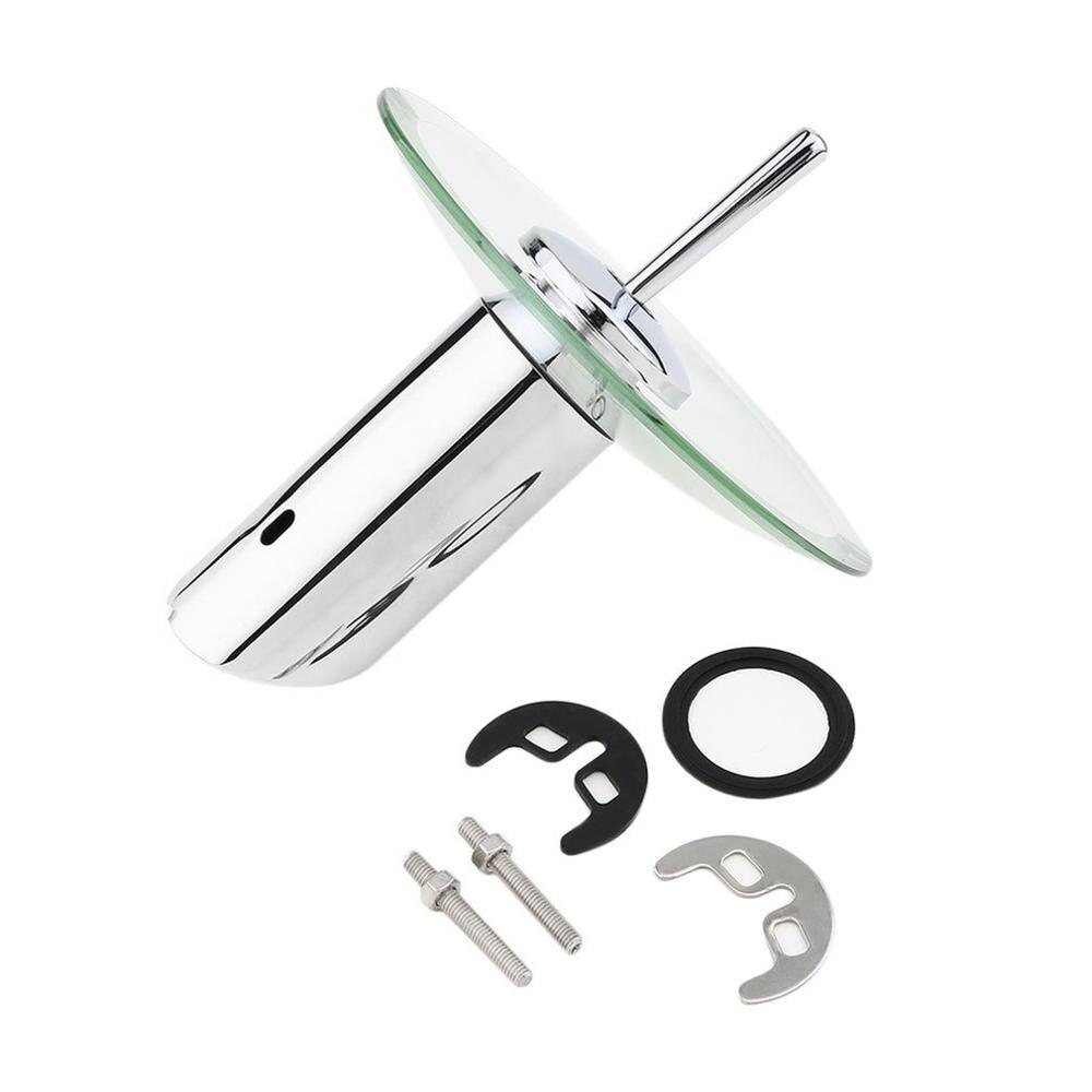 Glass Basin Faucet Glass Waterfall Bathroom Kitchen Sink Round Faucet Brass Chrome Basin Faucet and Cold Single Lever Faucet: Default Title