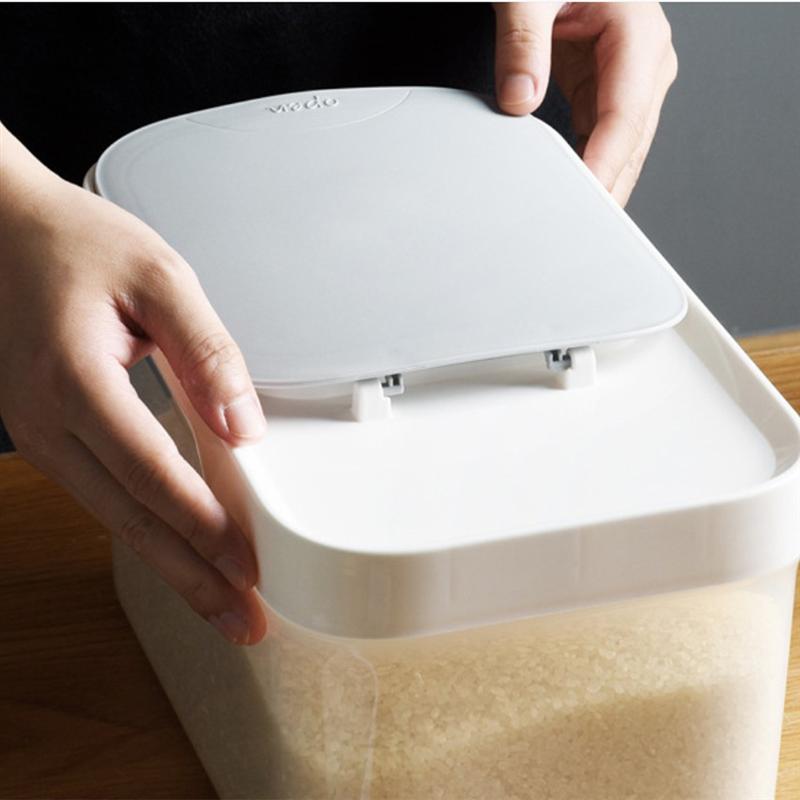 5kg ris förvaringslåda spannmål spannmål dispenser flip lock mat arrangör behållare kök förvaring förseglade ris hink insektsäker