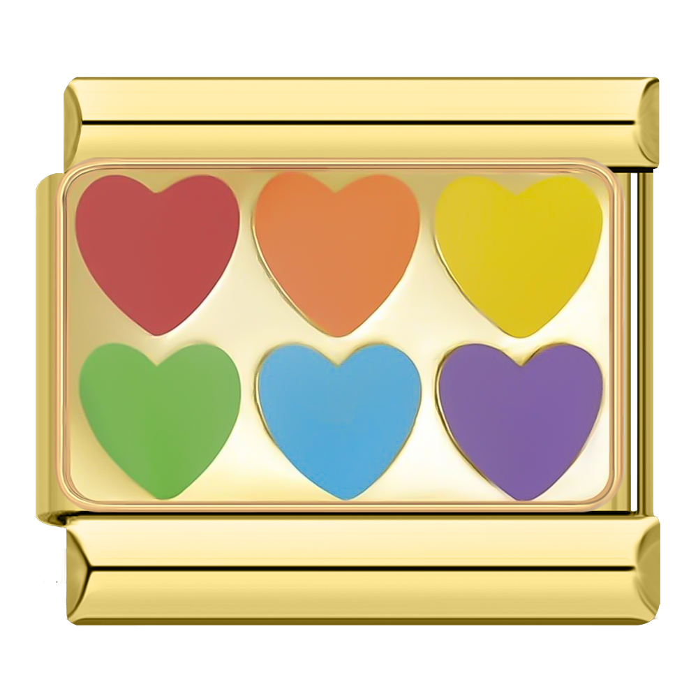 Hapiship, , 2024, Luna, estrella, ojo, dorado, italiano, eslabones aptos para pulsera de acero inoxidable de 9mm, joyería al por mayor DJ1373-A: Castaño